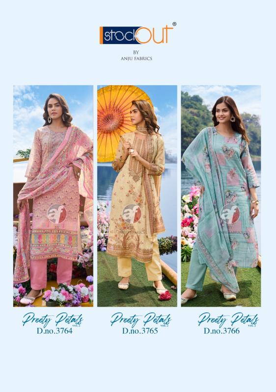 Anju fabrics preety petals vol 2 wholesale ladies ctops and kurties in ludhiana